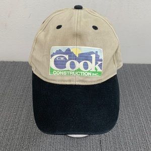 C.W. Cook Construction Baseball Hat Mens OSFM Tan Black Strapback Cap OTTO